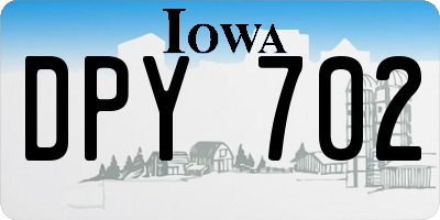 IA license plate DPY702