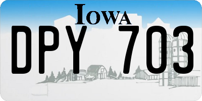IA license plate DPY703