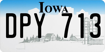 IA license plate DPY713