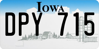 IA license plate DPY715