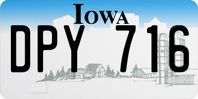 IA license plate DPY716