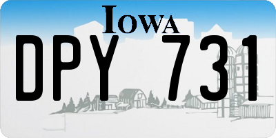 IA license plate DPY731