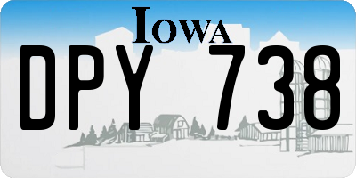 IA license plate DPY738