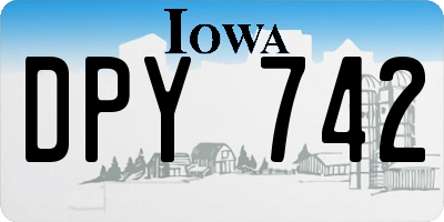 IA license plate DPY742