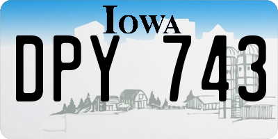 IA license plate DPY743