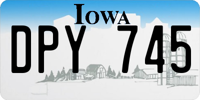 IA license plate DPY745
