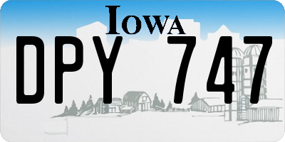 IA license plate DPY747