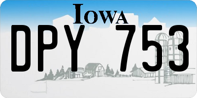 IA license plate DPY753