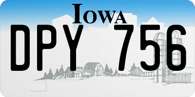 IA license plate DPY756