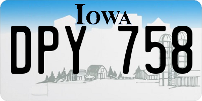 IA license plate DPY758