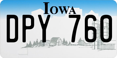 IA license plate DPY760