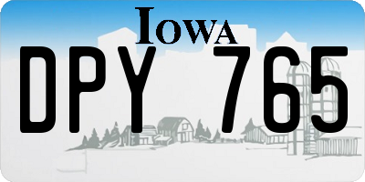IA license plate DPY765