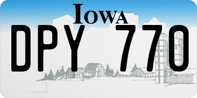 IA license plate DPY770
