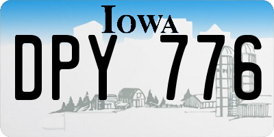 IA license plate DPY776