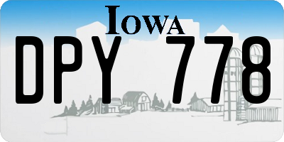 IA license plate DPY778