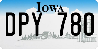IA license plate DPY780