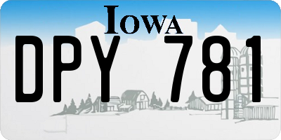 IA license plate DPY781