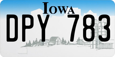 IA license plate DPY783