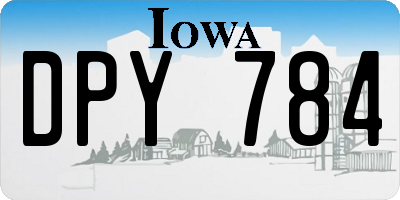 IA license plate DPY784