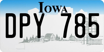IA license plate DPY785