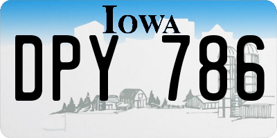 IA license plate DPY786