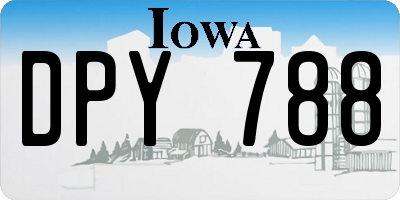 IA license plate DPY788