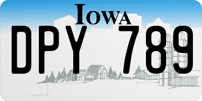 IA license plate DPY789