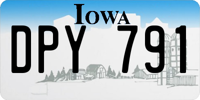 IA license plate DPY791