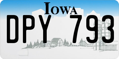 IA license plate DPY793