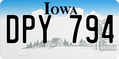 IA license plate DPY794