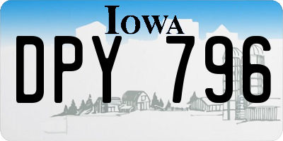 IA license plate DPY796