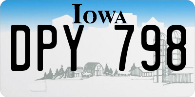 IA license plate DPY798