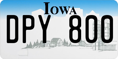 IA license plate DPY800