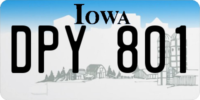 IA license plate DPY801