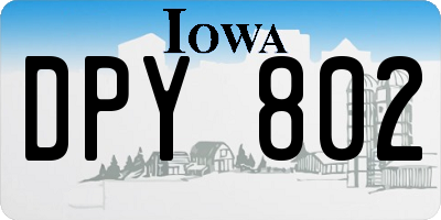 IA license plate DPY802