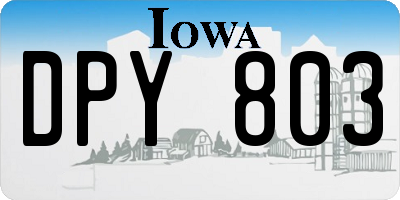 IA license plate DPY803