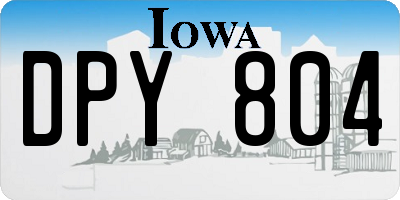IA license plate DPY804