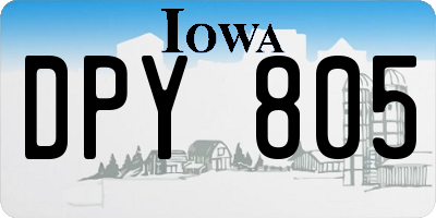 IA license plate DPY805
