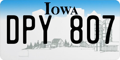 IA license plate DPY807