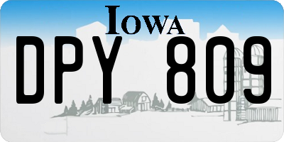IA license plate DPY809