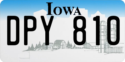 IA license plate DPY810