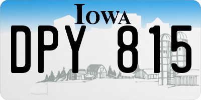 IA license plate DPY815