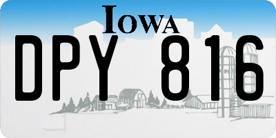IA license plate DPY816