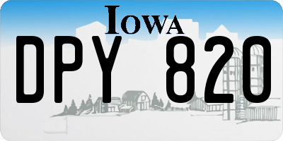IA license plate DPY820