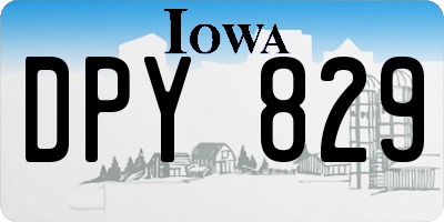 IA license plate DPY829