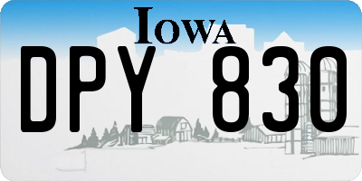 IA license plate DPY830