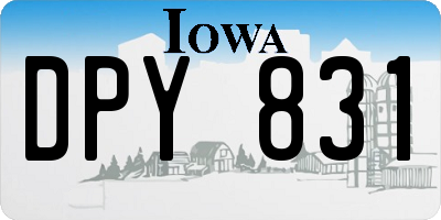 IA license plate DPY831