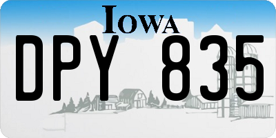 IA license plate DPY835