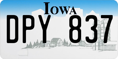 IA license plate DPY837