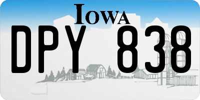 IA license plate DPY838